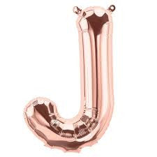 Small Letter Balloon J - 41cm Rose Gold - Air filled only