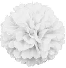 Tissue Paper Puff Ball | White | 40cm