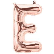 Small Letter Balloon E - 41cm Rose Gold - Air filled only