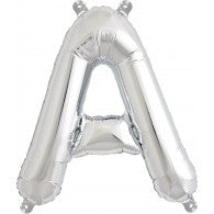Small Letter Balloon A - 41cm Silver - Air filled only