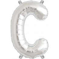 Small Letter Balloon C - 41cm Silver - Air filled only