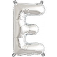 Small Letter Balloon E - 41cm Silver - Air filled only