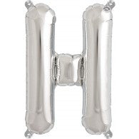 Small Letter Balloon H - 41cm Silver - Air filled only