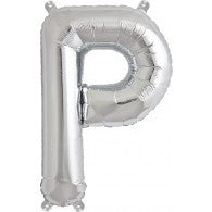 Small Letter Balloon P - 41cm Silver - Air filled only