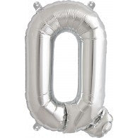 Small Letter Balloon Q - 41cm Silver - Air filled only