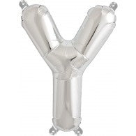Small Letter Balloon Y - 41cm Silver - Air filled only