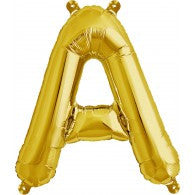 Small Letter Balloon A - 41cm Gold - Air filled only