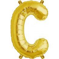 Small Letter Balloon C - 41cm Gold - Air filled only
