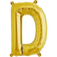 Small Letter Balloon D - 41cm Gold - Air filled only