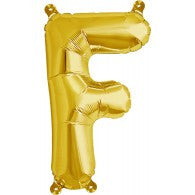 Small Letter Balloon F - 41cm Gold - Air filled only
