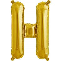 Small Letter Balloon H - 41cm Gold - Air filled only