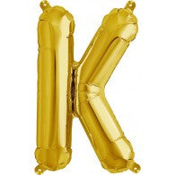 Small Letter Balloon K - 41cm Gold - Air filled only