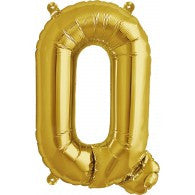 Small Letter Balloon Q - 41cm Gold - Air filled only
