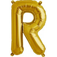 Small Letter Balloon R - 41cm Gold - Air filled only