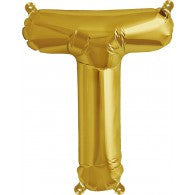 Small Letter Balloon T - 41cm Gold - Air filled only