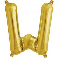 Small Letter Balloon W - 41cm Gold - Air filled only