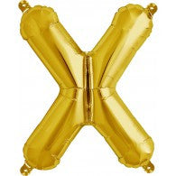 Small Letter Balloon X - 41cm Gold - Air filled only