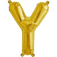Small Letter Balloon Y - 41cm Gold - Air filled only