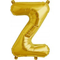 Small Letter Balloon Z - 41cm Gold - Air filled only