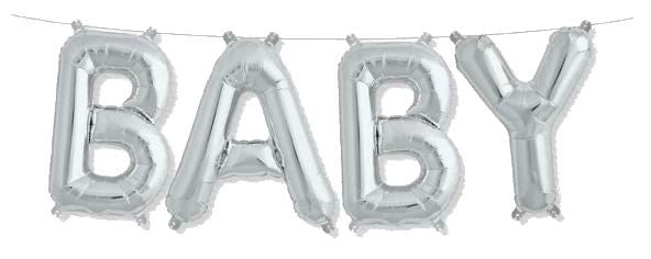 Silver BABY Letter Balloon Foil Kit - Air Fill Only