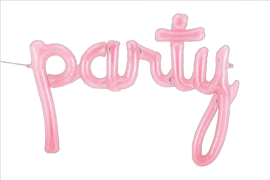Party Balloon Script - Pink - Air Fill Only