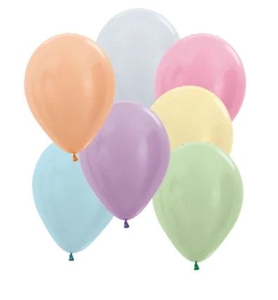 Pastel Assorted Balloons Pearl ~ Singles ~ Pack ~ Helium Filled ~ Flat