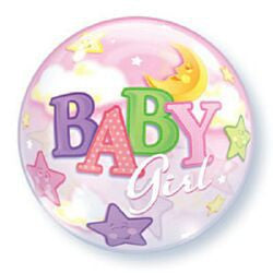 Baby Girl Balloon - Bubble Star & Moon