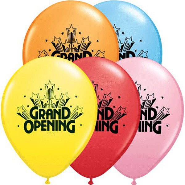 Grand Opening Balloons Assorted - Singles or Packs - Helium Filled or Flat