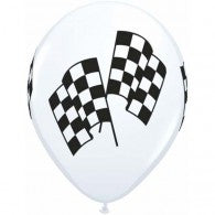 Racing Flag Balloons - Singles or Packs - Helium Filled or Flat