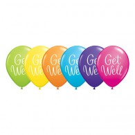 Get Well Balloons Assorted - Singles or Pack - Helium Filled or Flat