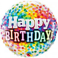 Happy Birthday Balloon - Confetti