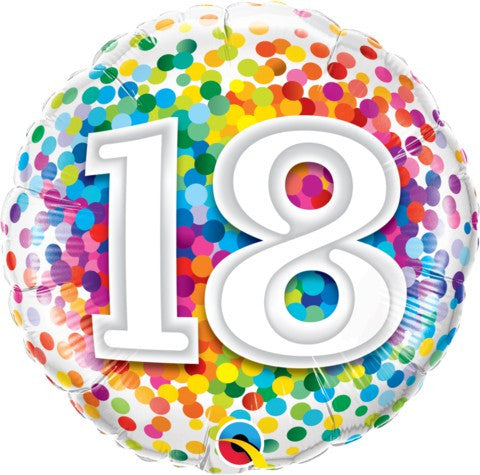 18th Birthday Balloon - Confetti