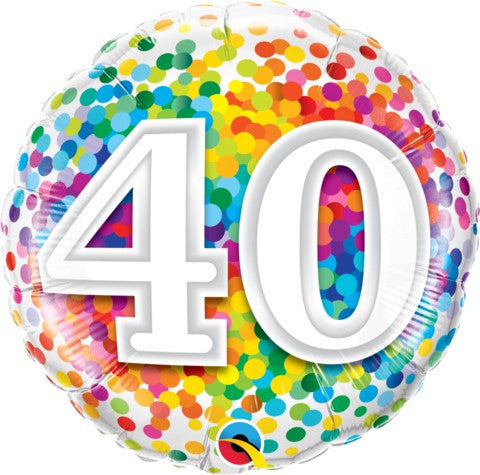 40th Birthday Balloon - Confetti