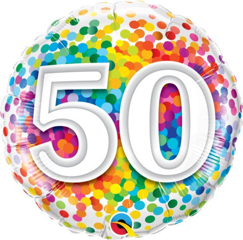 50th Birthday Balloon - Confetti