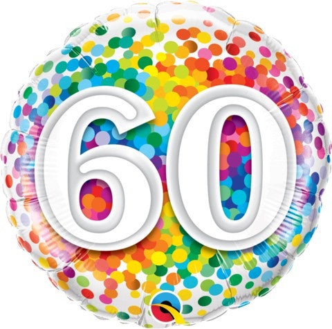 60th Birthday Balloon - Confetti