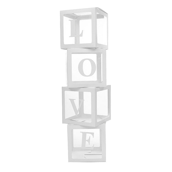 Alphabet Blocks 'LOVE' White Boxes