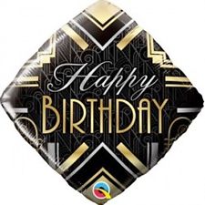 Happy Birthday Black & Gold Foil Balloon / Bouquet
