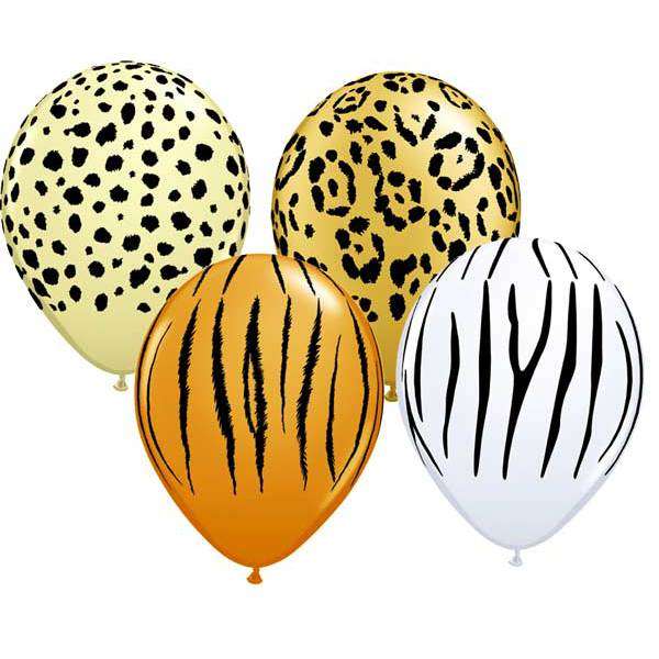 Jungle / Safari Balloons - Single or Pack - Helium Filled or Flat