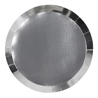 Metallic Silver Paper Snack Plates | 10pk