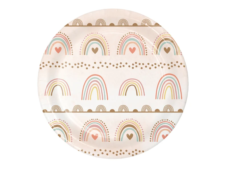 Boho Rainbow Snack Plates 8pk