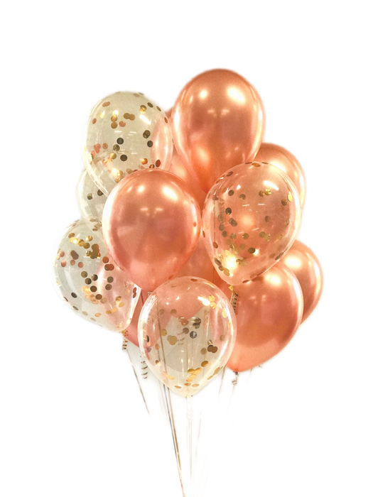 Rose Gold + Confetti Balloon Bouquet