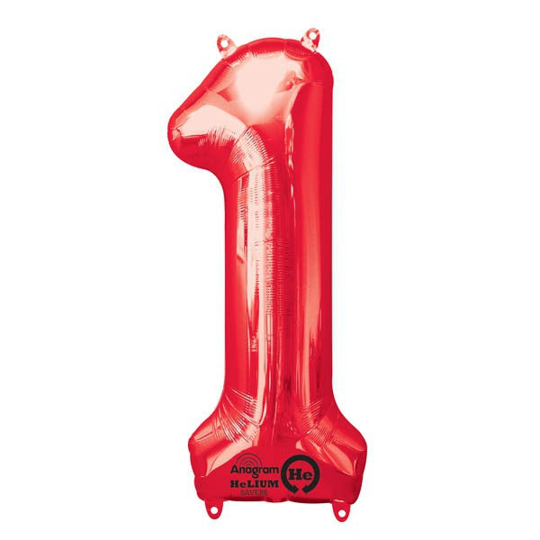 Large Number 1 Balloon - Red