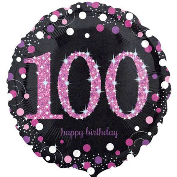 100th Birthday Balloon Pink / Bouquet